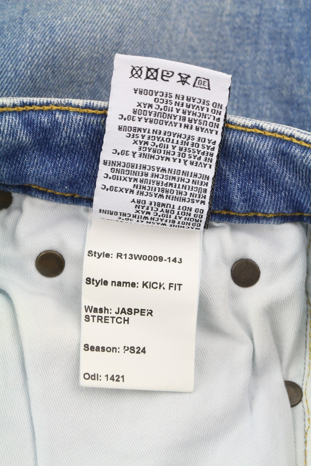 R13 Kick Fit Women Jeans 24 Jasper Stretch Washed Faded Cropped Ankle Denim