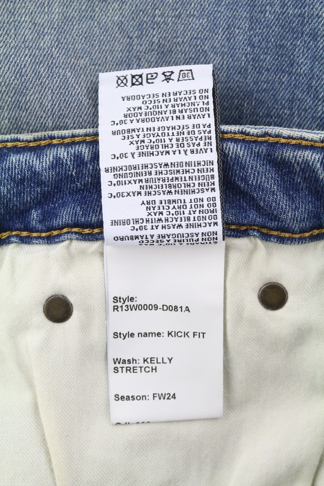 R13 Kick Fit Women Jeans 29 Kelly Stretch Washed Faded Cropped Ankle RRP699