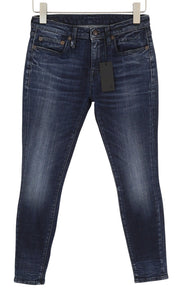 R13 Alison Skinny Women Jeans 27 Howell Indigo Cut Hem Black Washed Denim