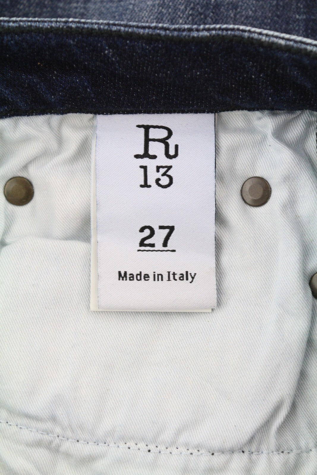 R13 Alison Skinny Women Jeans 27 Howell Indigo Cut Hem Black Washed Denim