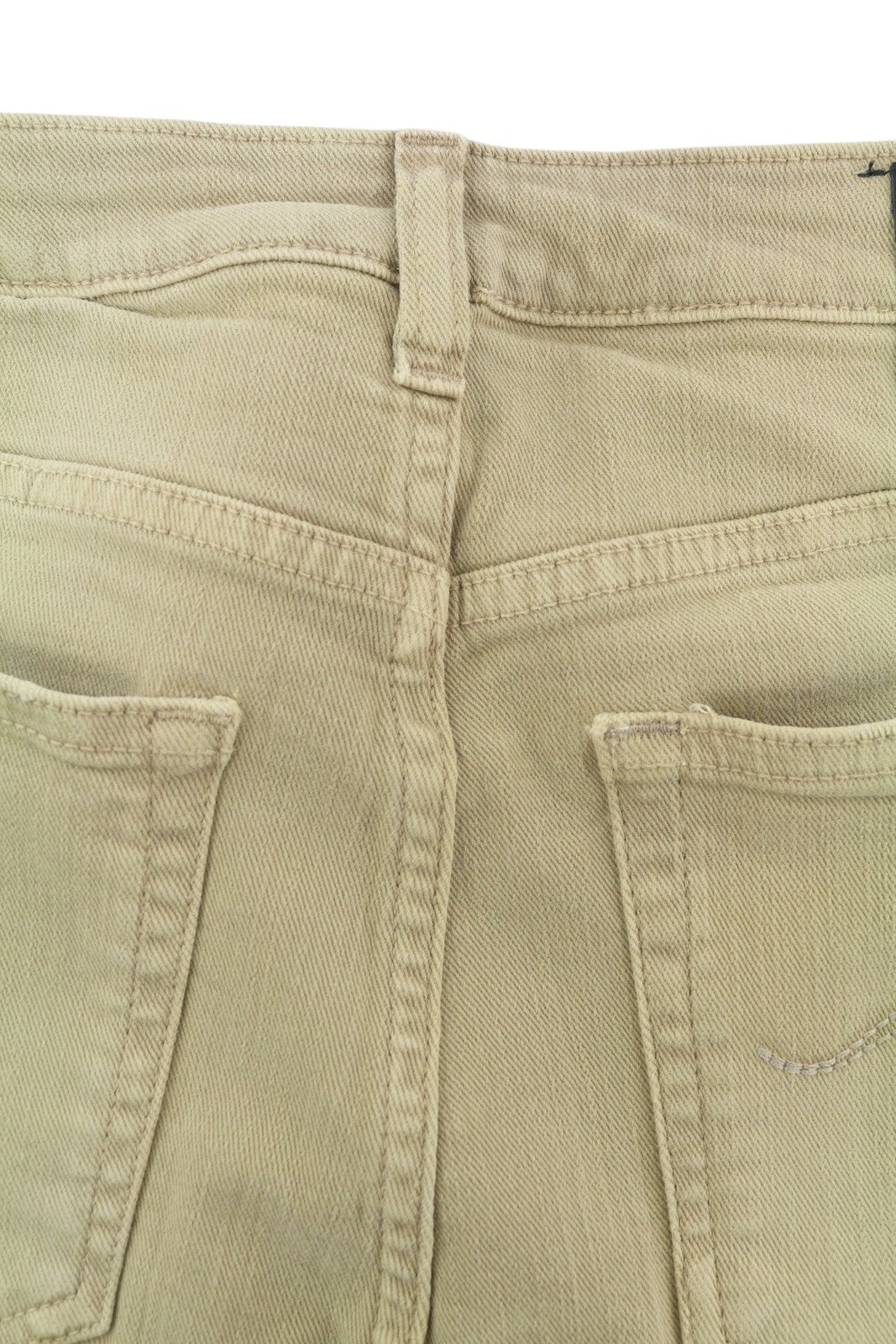 R13 Boy Straight Women Jeans 28 Khaki Stretch Washed Ankled Light Denim RRP699