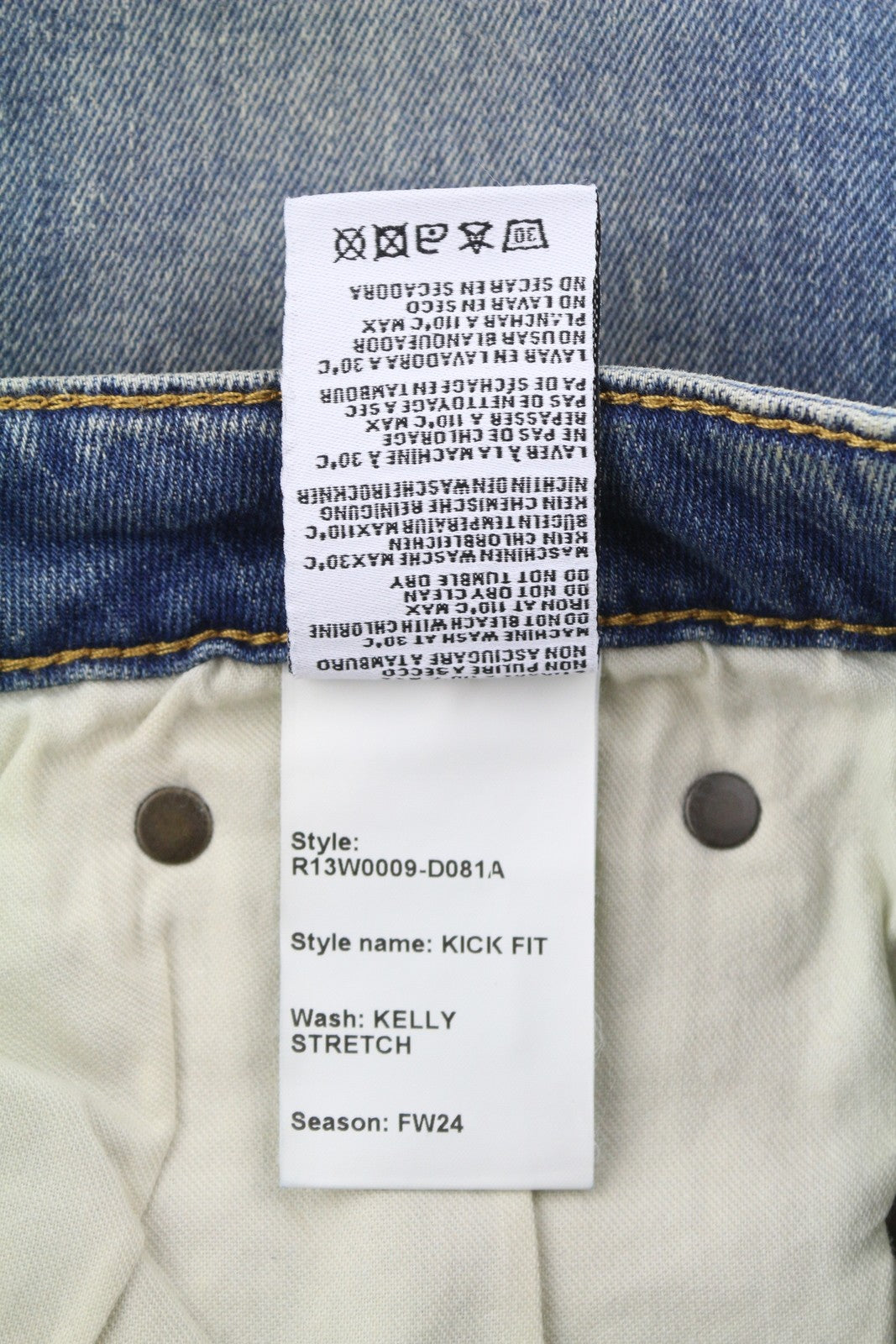 R13 Kick Fit Women Jeans 26 Kelly Stretch Washed Faded Cropped Ankle RRP699