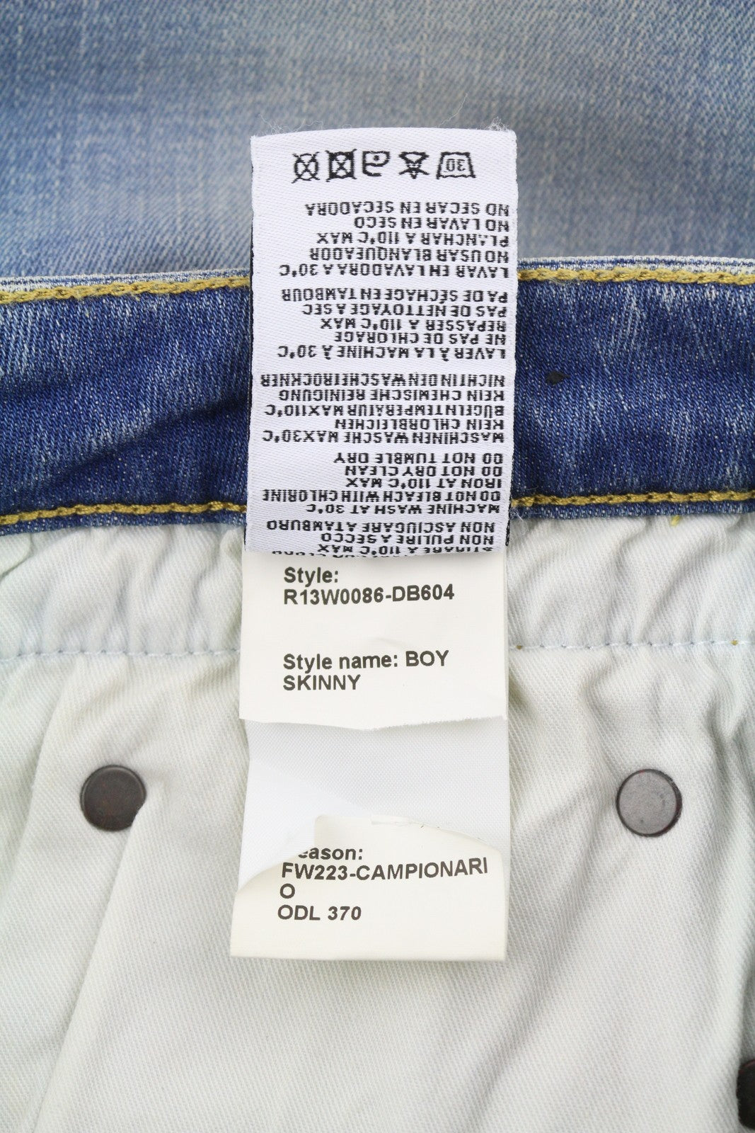 R13 Boy Skinny Women Jeans 27 Blue Washed Faded Cropped Ankle Distressed