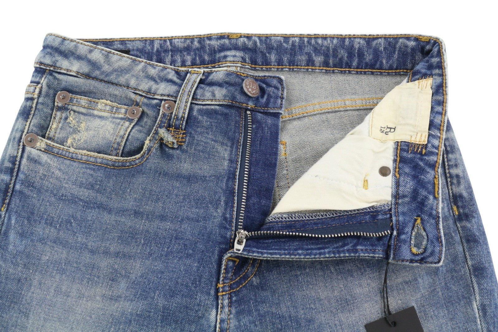 R13 Kick Fit Women Jeans 26 Kelly Stretch Washed Faded Ankle Length RRP699