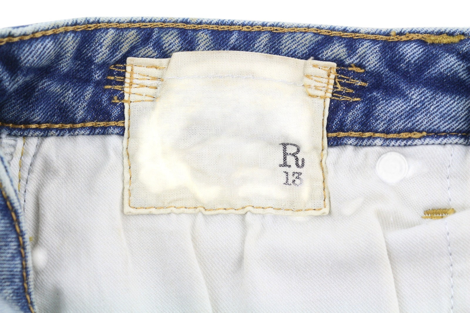 R13 Kick Fit Women Jeans 25 Kelly Stretch Washed Faded Cropped Ankle RRP699