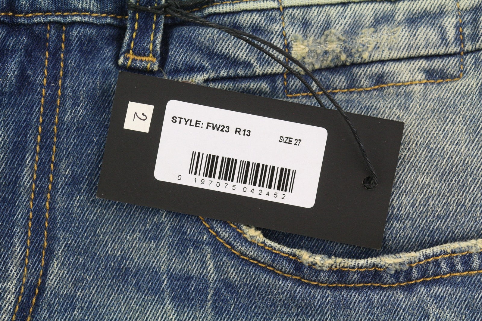 R13 Boy Straight Women Jeans 27 Kelly Stretch Washed Cropped Zip RRP645