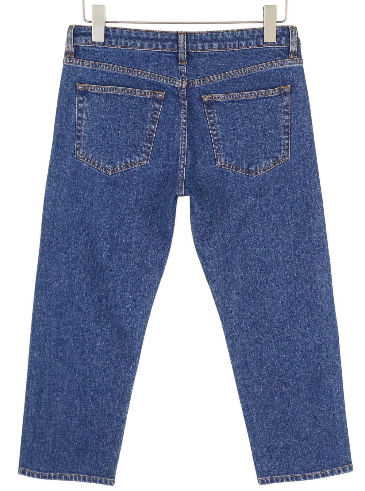 R13 Boy Straight Women Jeans 27 Carlton Stretch Cropped Ankle Blue Denim