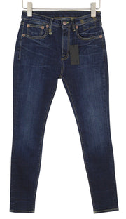 R13 Alison Skinny Women Jeans 27 Howell Indigo Cut Hem Black Faded Denim