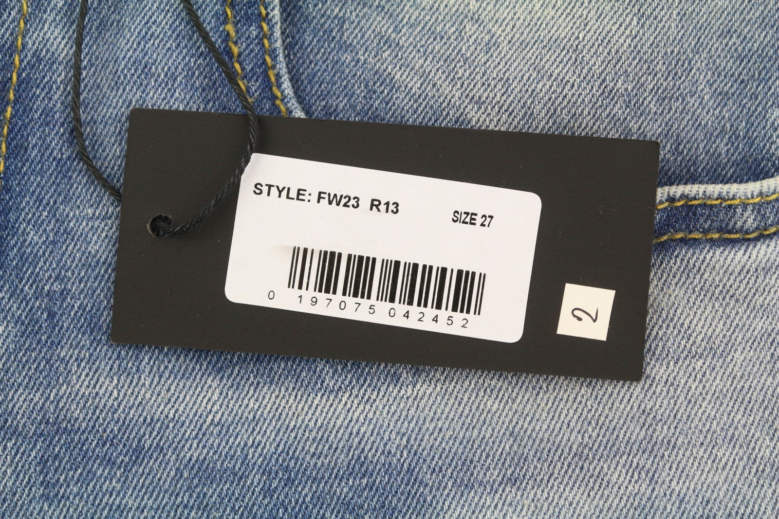 R13 Boy Skinny Women Jeans 27 Jasper Stretch Washed Faded Cropped Ankle Blue