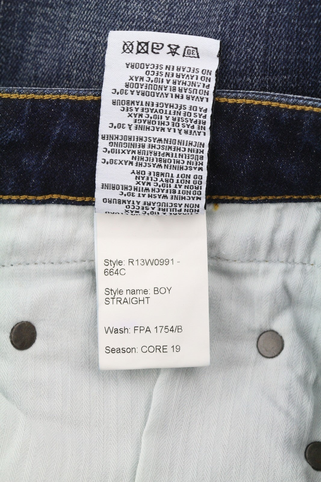 R13 Boy Straight Women Jeans 27 Blue Faded Whisker Distressed Cropped Denim