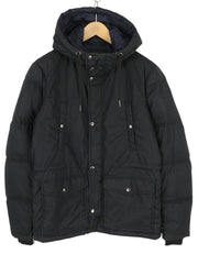 DIESEL Men Jacket M Black Hooded Full Zip Insulated Logo Lined