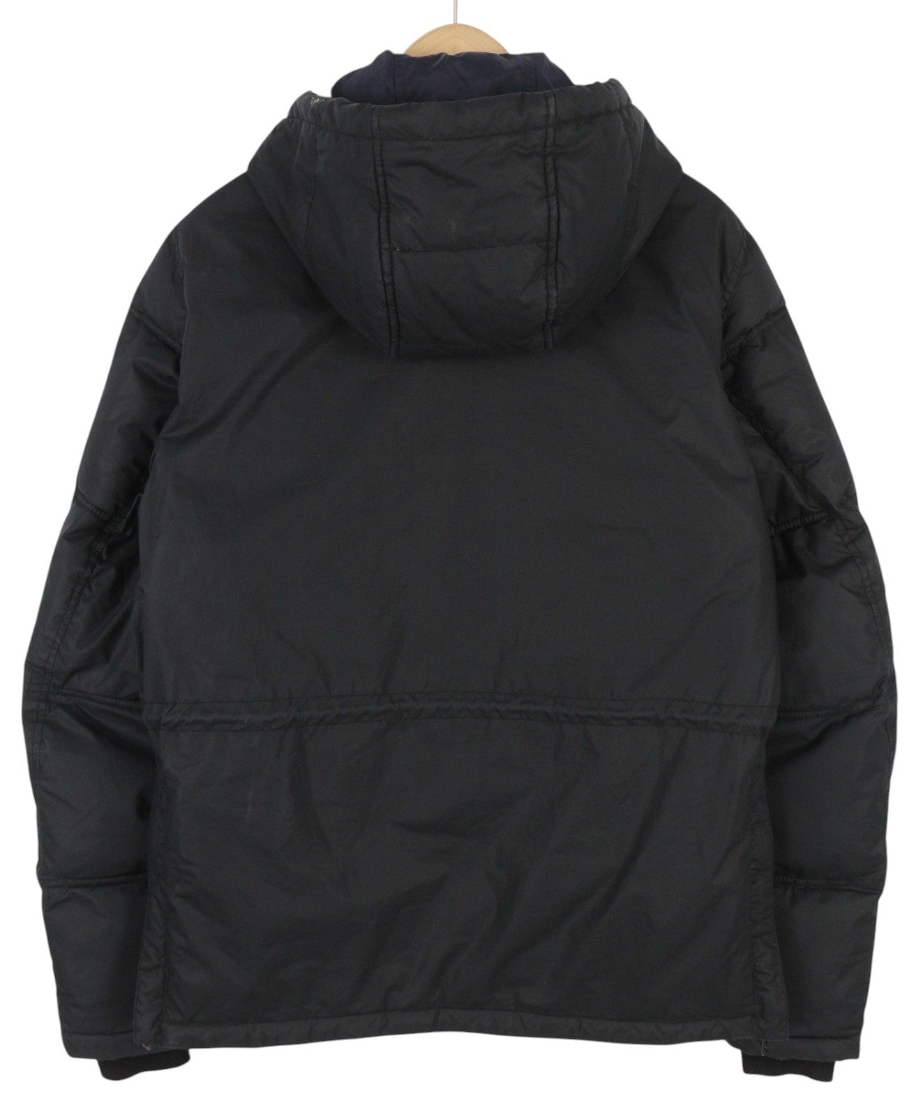 DIESEL Men Jacket M Black Hooded Full Zip Insulated Logo Lined