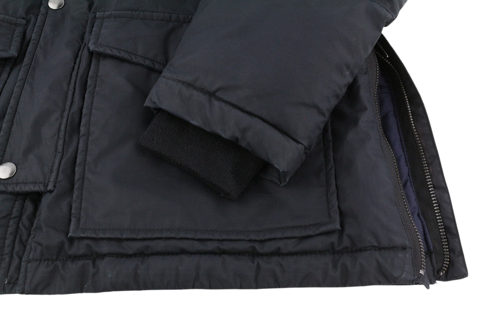 DIESEL Men Jacket M Black Hooded Full Zip Insulated Logo Lined