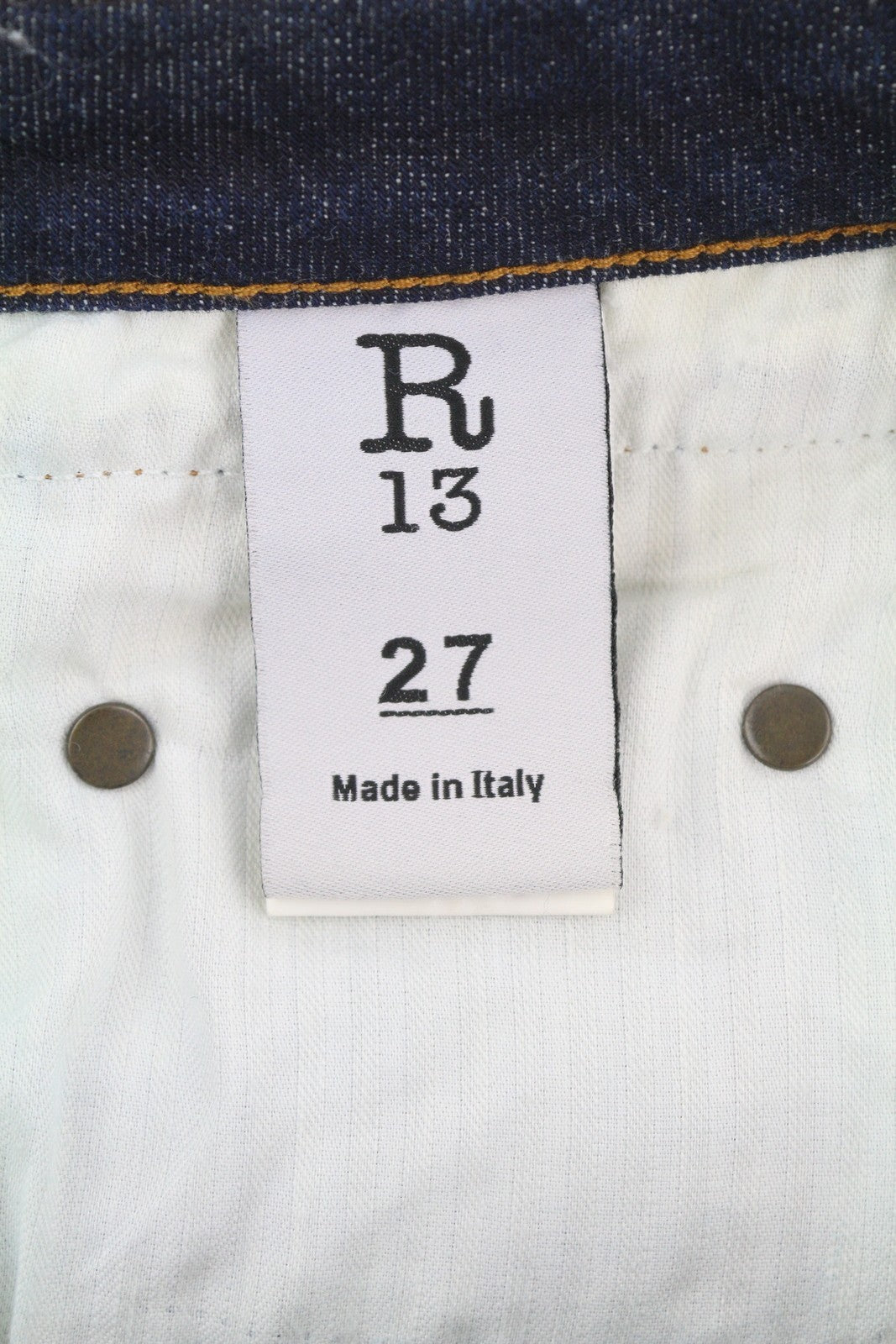 R13 Boy Straight Women Jeans 27 Howell Indigo Distressed Cropped Ankle