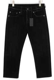 R13 Boy Straight Women Jeans 28 Black Velvet Flocked Cropped Ankle Dark