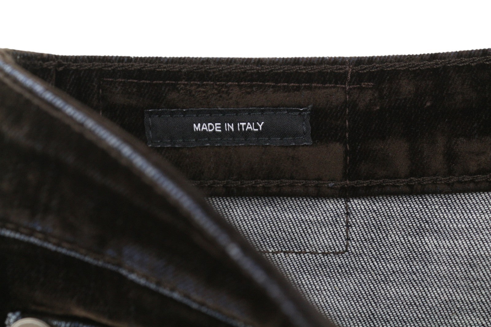 R13 Kick Fit Women Jeans 24 Brown Velvet Flocked Low Rise Cropped Ankle