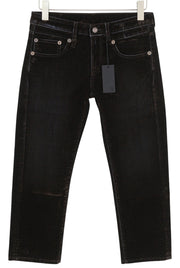 R13 Boy Straight Women Jeans 26 Brown Velvet Flocked Cropped Ankle Dark