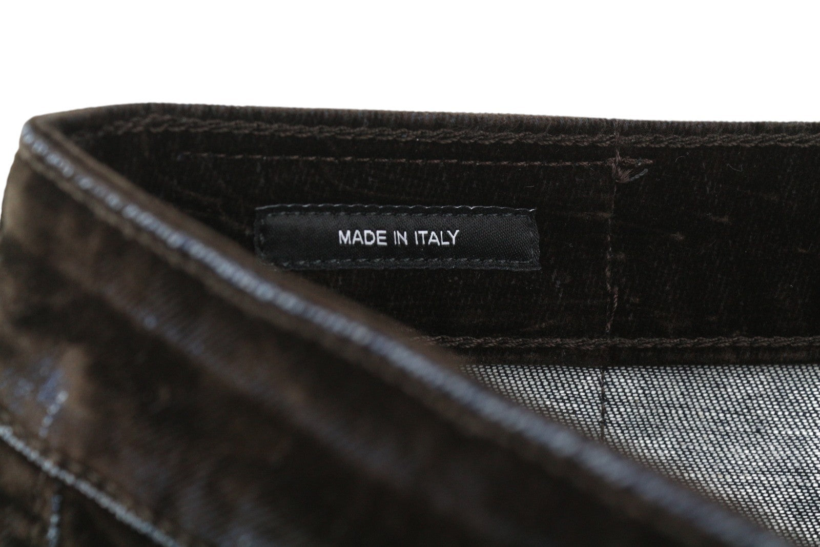 R13 Boy Straight Women Jeans 26 Brown Velvet Flocked Cropped Ankle Dark