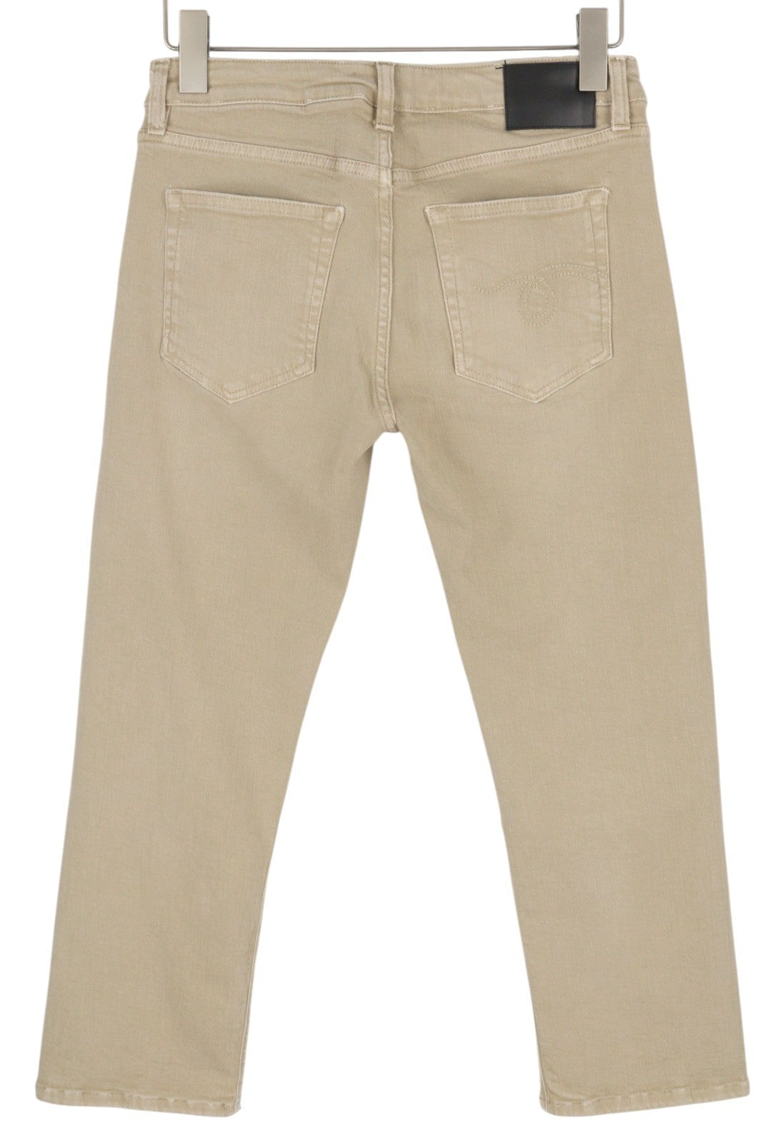 R13 Boy Straight Women Jeans 28 Khaki Stretch Faded Cropped Ankle RRP699