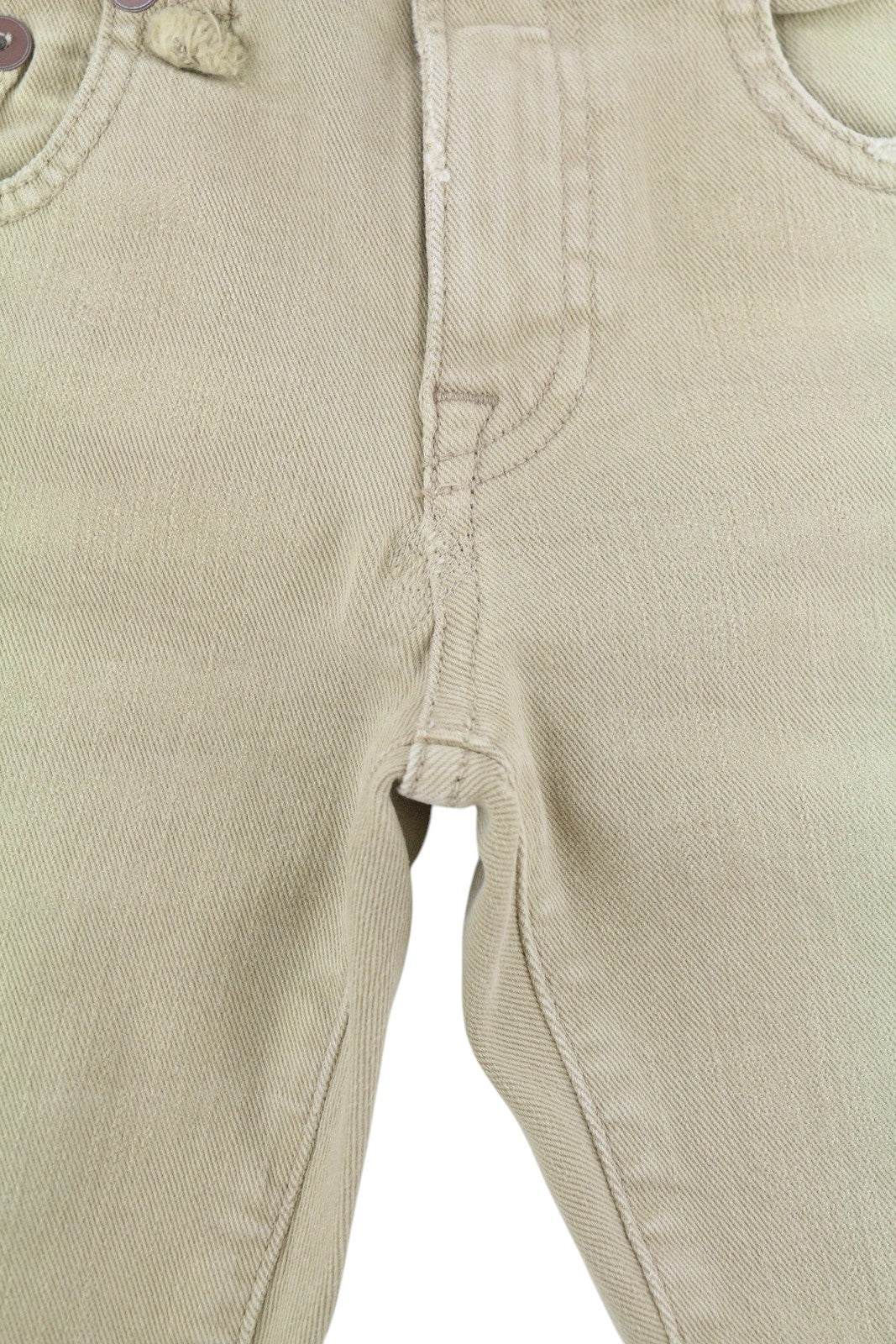 R13 Boy Straight Women Jeans 24 Khaki Stretch Faded Cropped Ankle RRP699