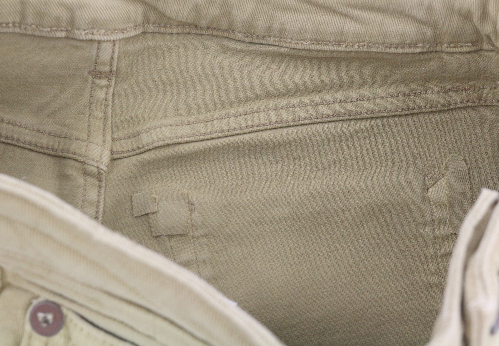 R13 Boy Straight Women Jeans 24 Khaki Stretch Faded Cropped Ankle RRP699