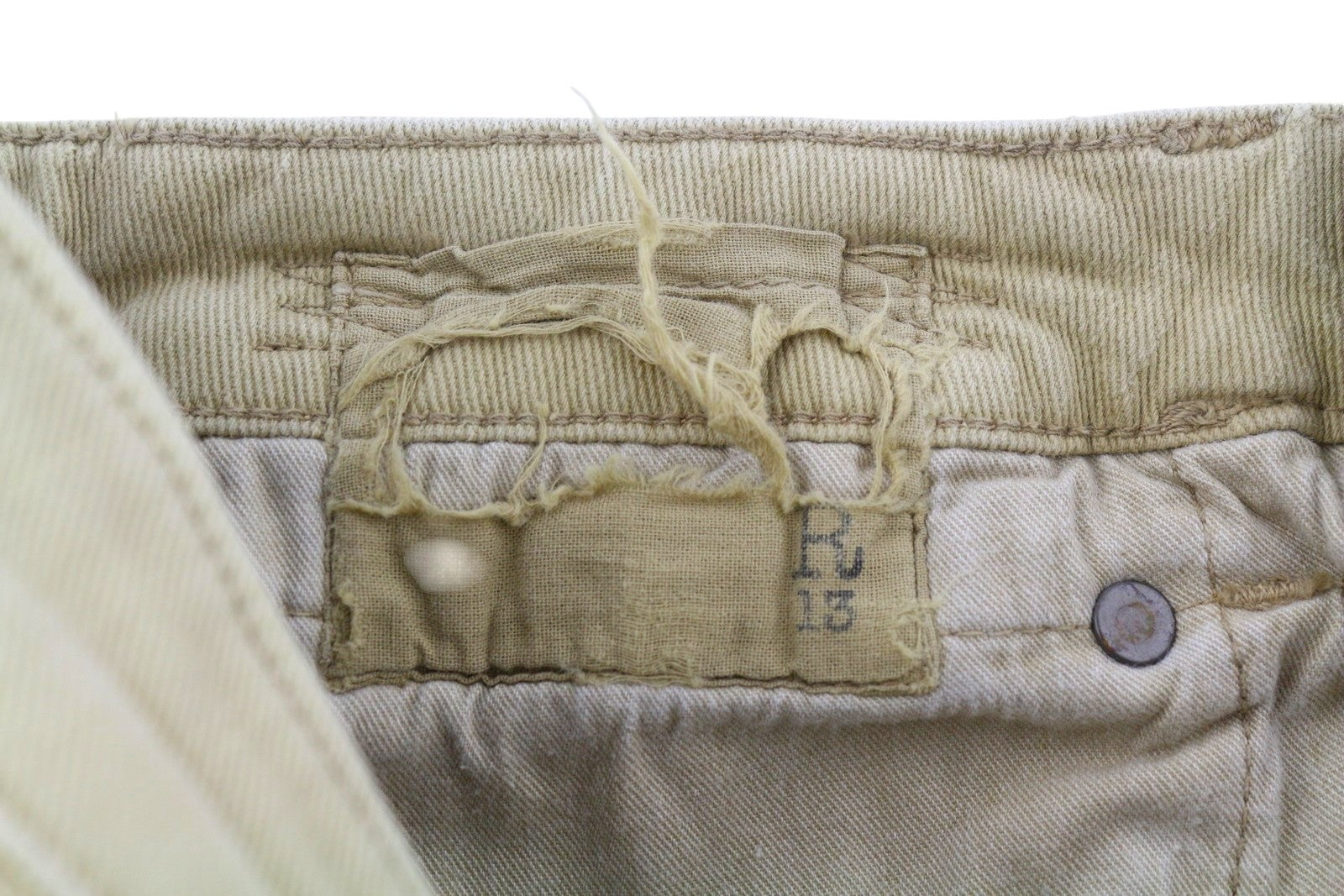 R13 Boy Straight Women Jeans 25 Khaki Stretch Faded Cropped Ankle RRP699