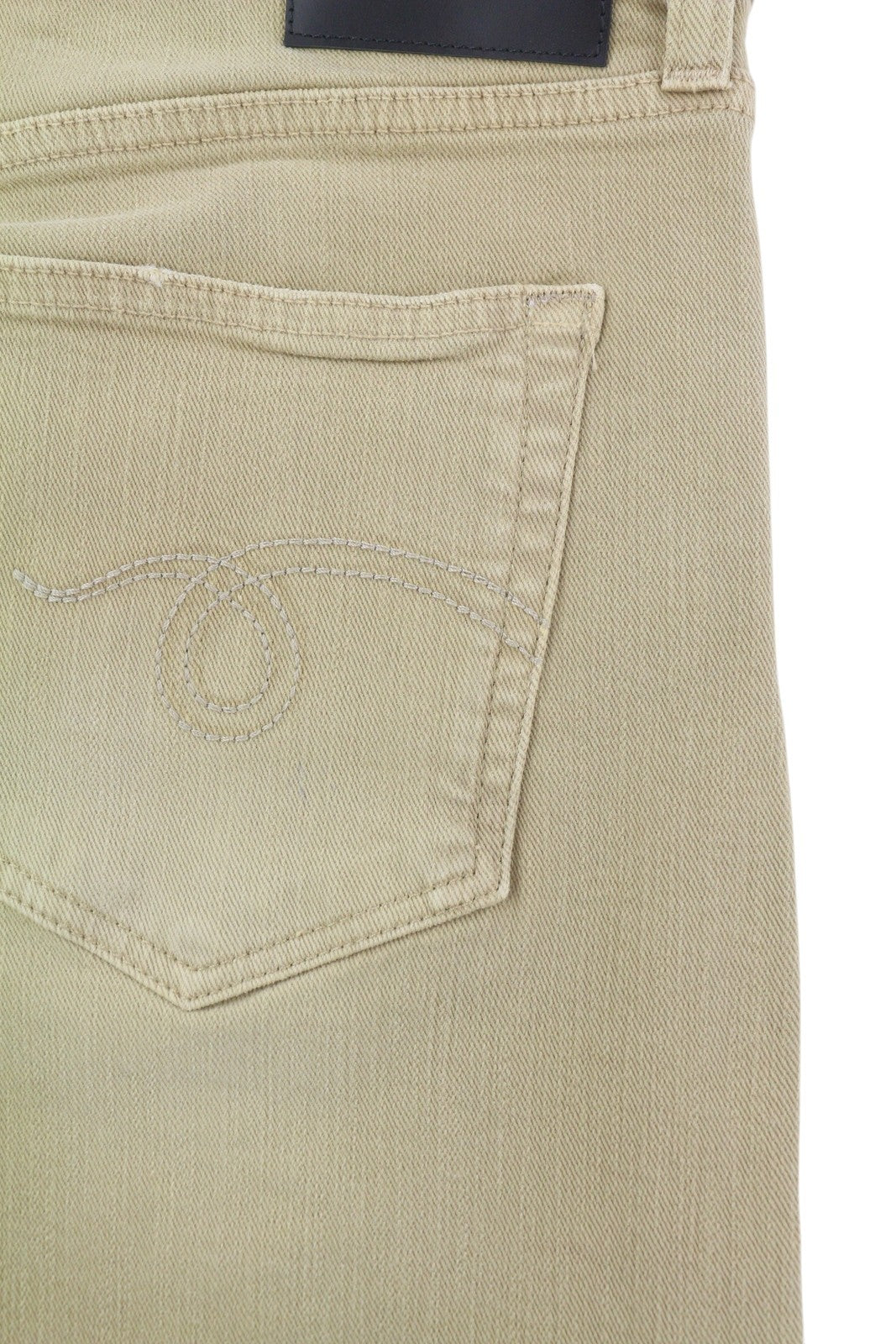 R13 Boy Straight Women Jeans 30 Khaki Stretch Faded Cropped Ankle RRP699