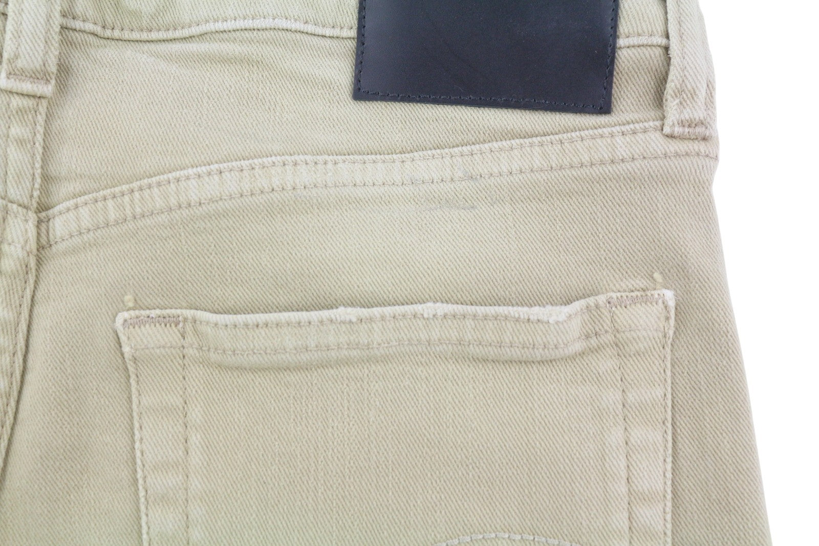 R13 Boy Straight Women Jeans 27 Khaki Stretch Washed Cropped Zip Ankle RRP699