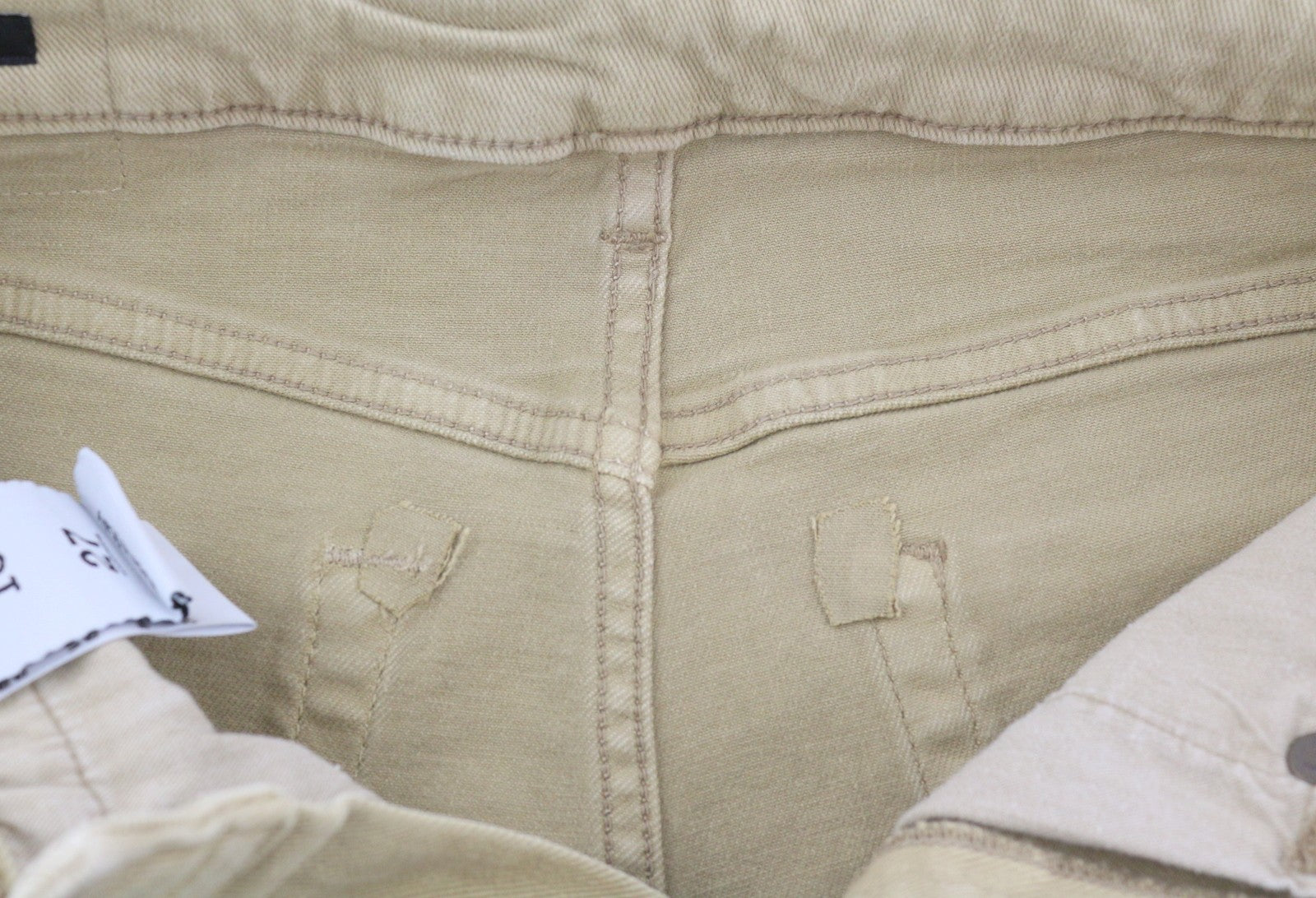 R13 Boy Straight Women Jeans 27 Khaki Stretch Washed Cropped Zip Ankle RRP699