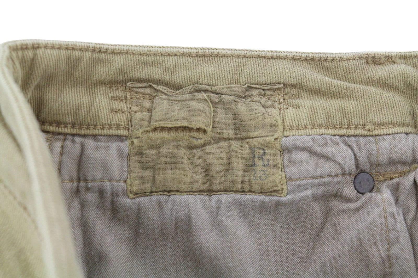 R13 Boy Straight Women Jeans 31 Khaki Stretch Faded Cropped Ankle RRP699