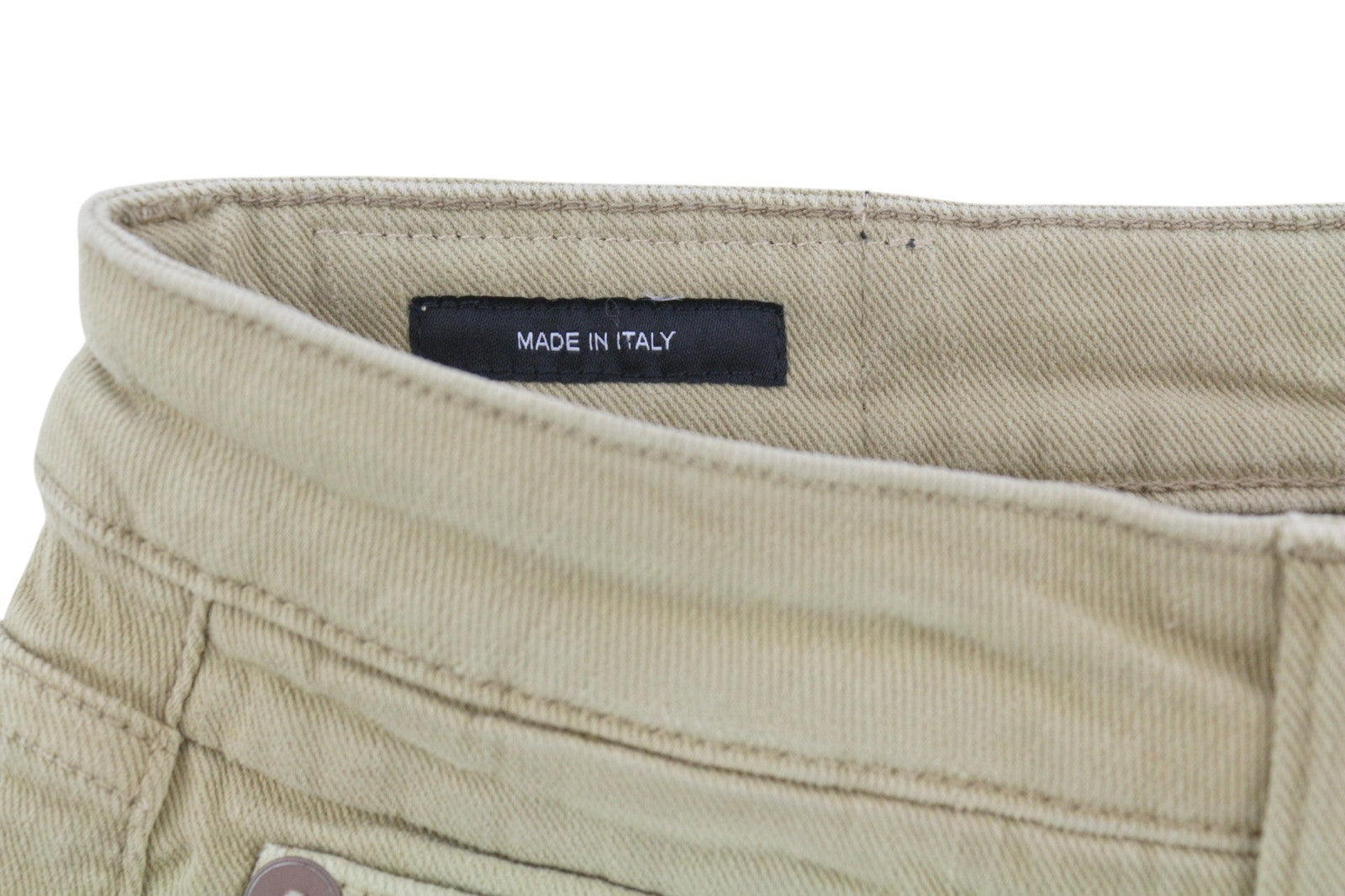 R13 Boy Straight Women Jeans 28 Khaki Stretch Washed Cropped Zip Ankle RRP699