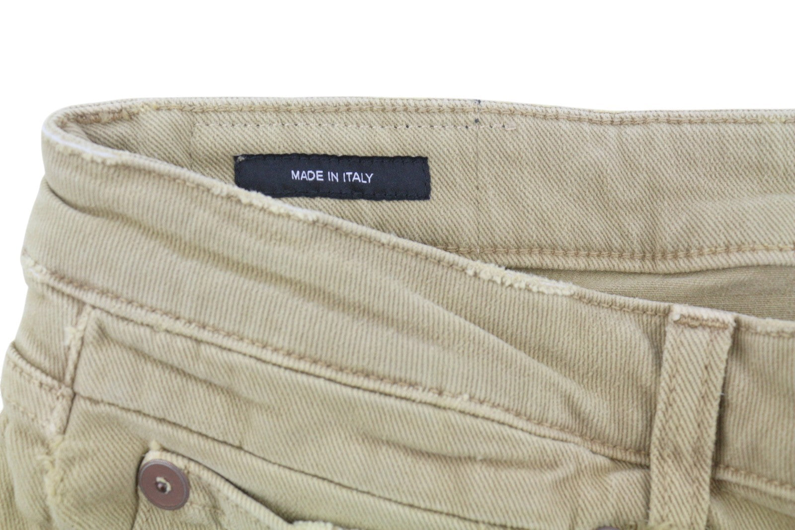 R13 Boy Straight Women Jeans 30 Khaki Stretch Faded Casual Ankle RRP699