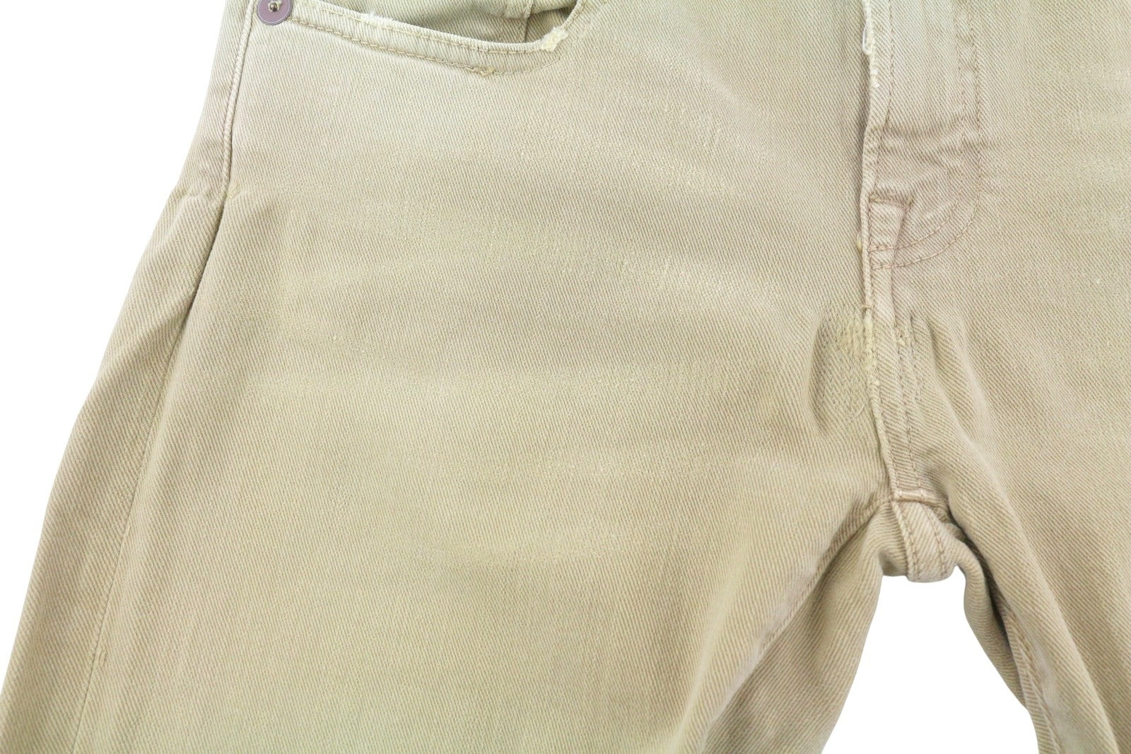 R13 Boy Straight Women Jeans 30 Khaki Stretch Faded Casual Ankle RRP699