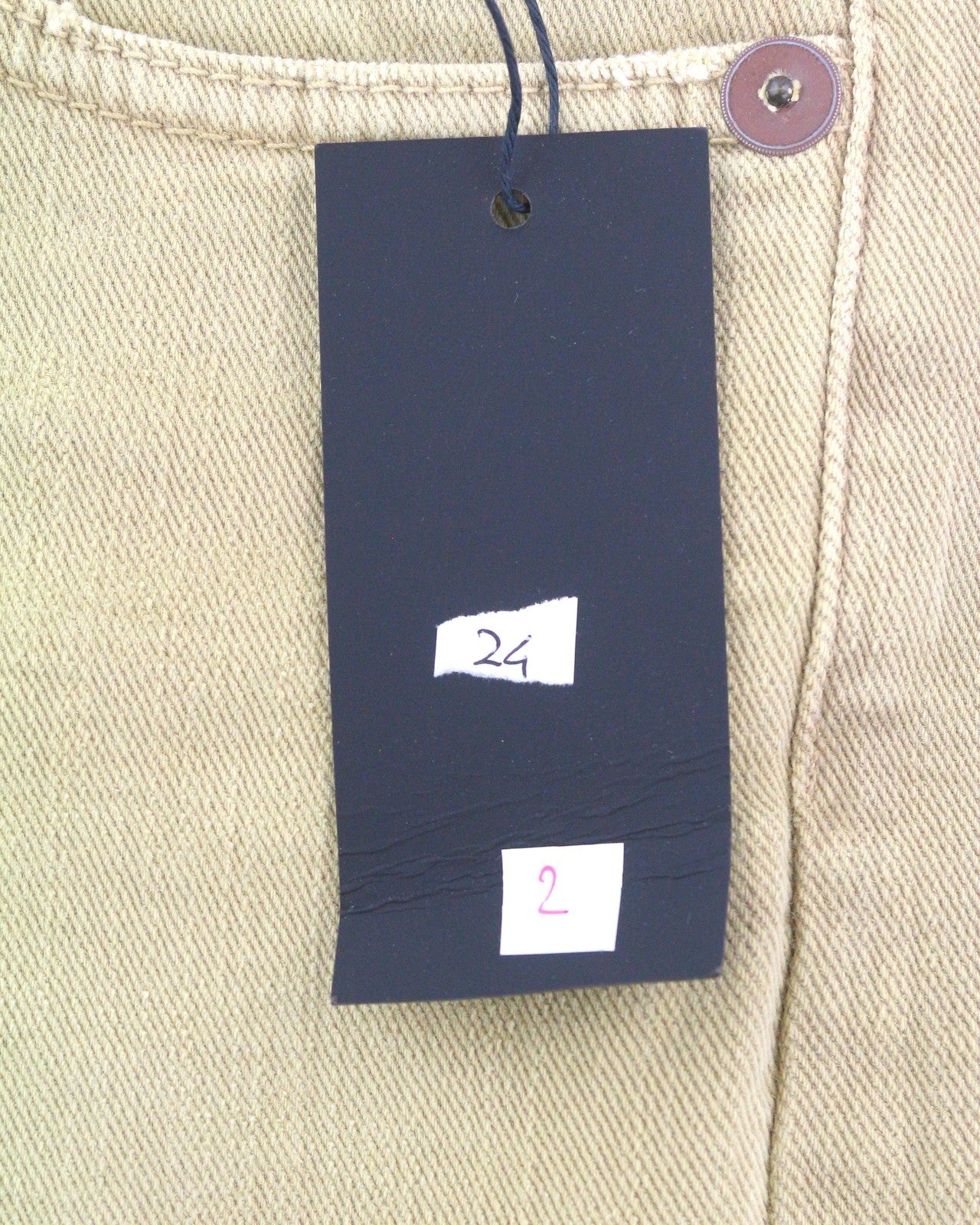 R13 Boy Straight Women Jeans 24 Khaki Stretch Faded Casual Ankle RRP699