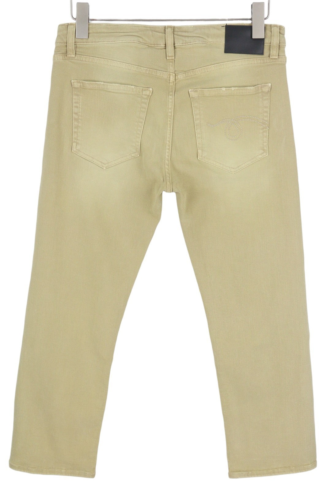 R13 Boy Straight Women Jeans 29 Khaki Stretch Washed Casual Ankle RRP699