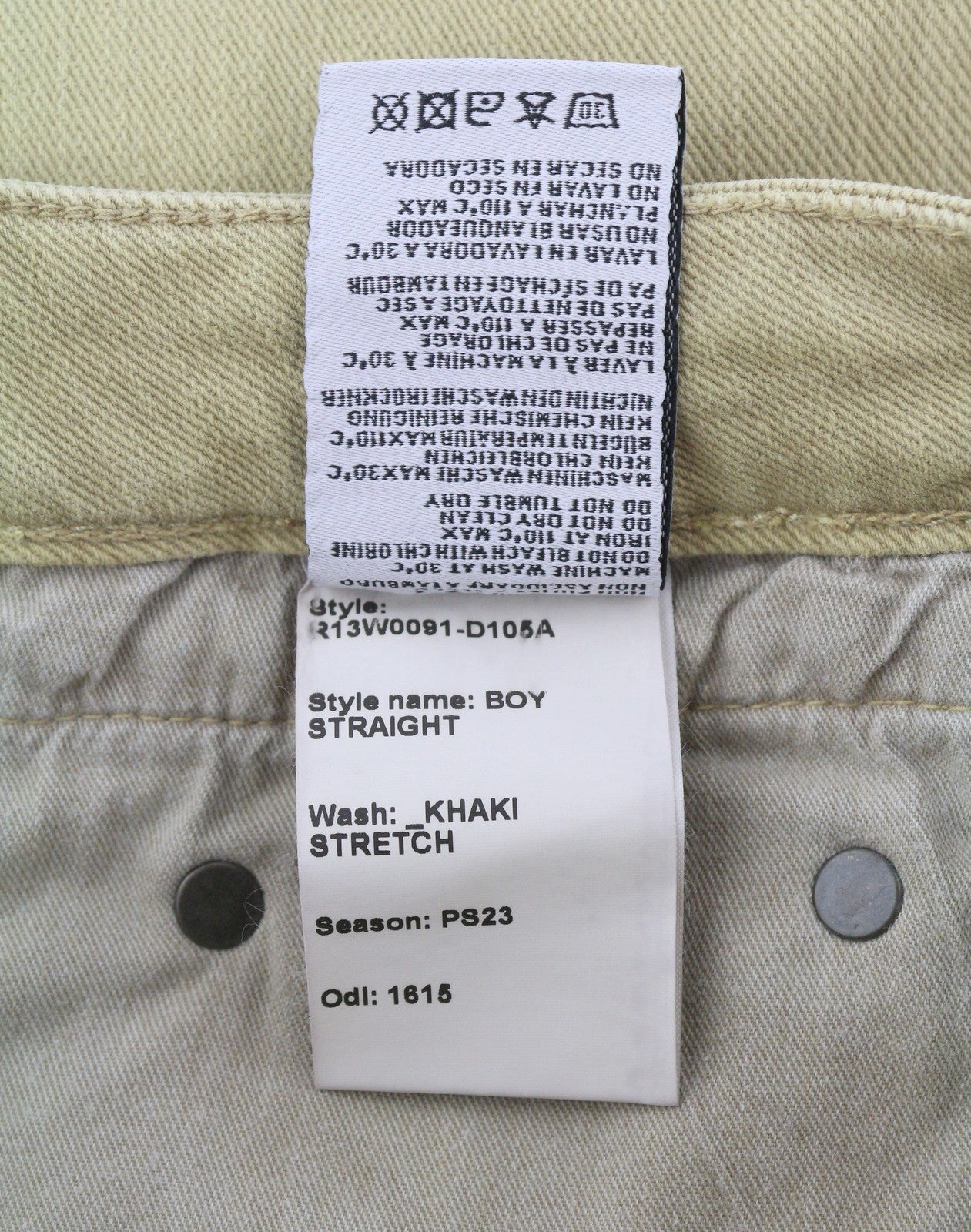 R13 Boy Straight Women Jeans 28 Khaki Stretch Denim Cropped Ankle RRP699