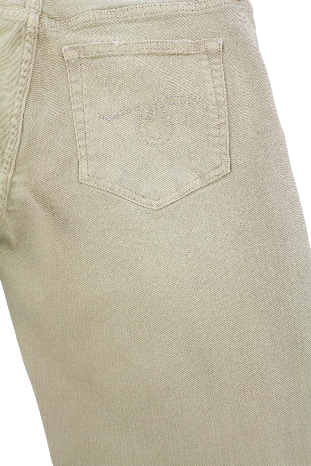 R13 Boy Straight Women Jeans 28 Khaki Stretch Faded Ankled Light Denim RRP699