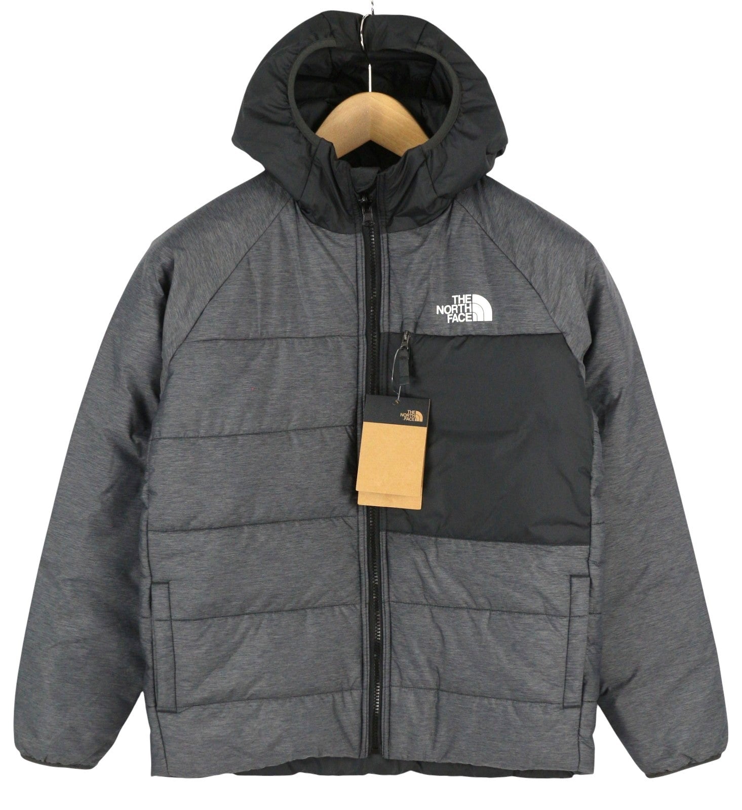 THE NORTH FACE Reversible Perrito Boy Jacket L Hooded Insulated Quilted Puffer