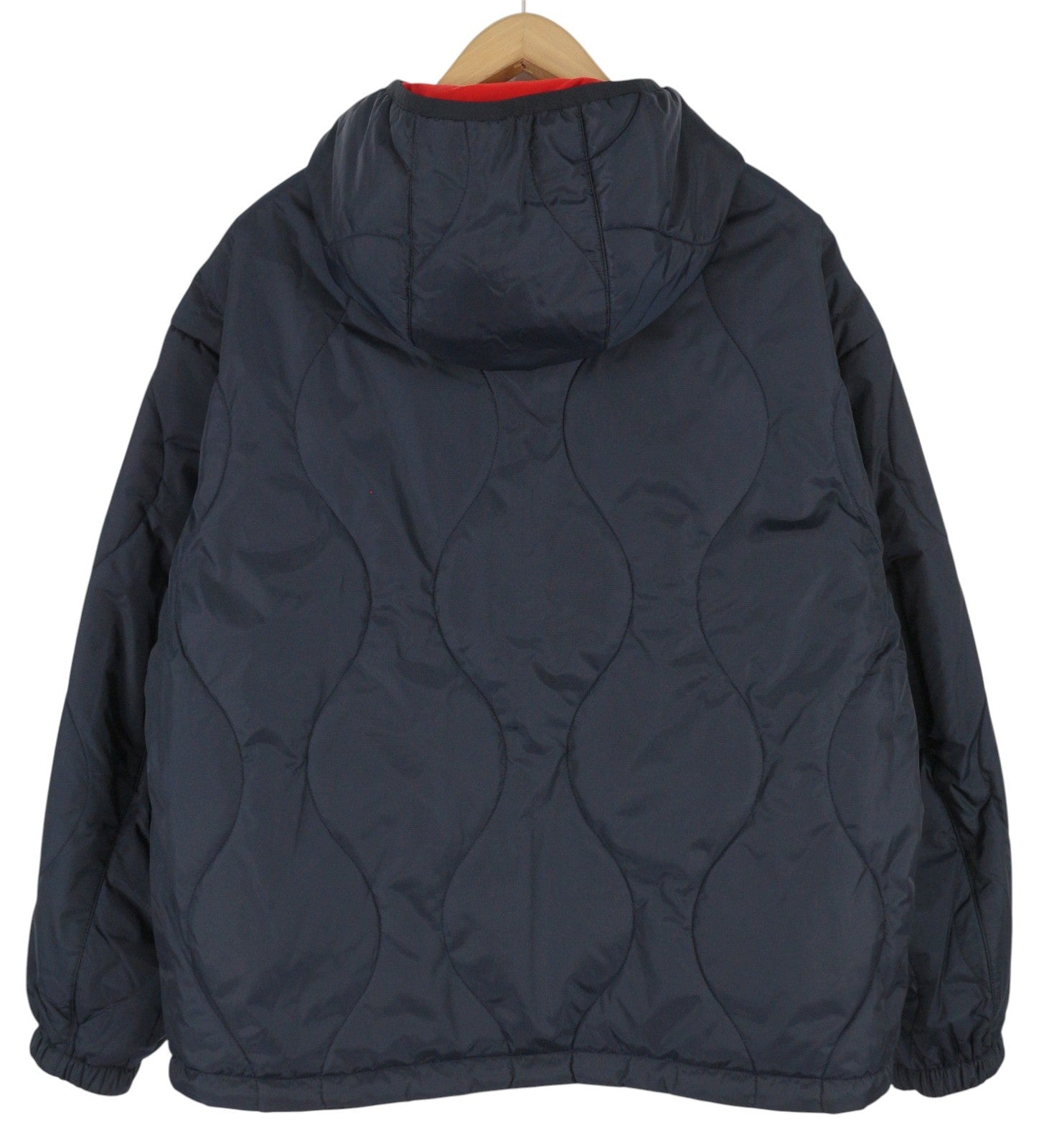 TOMMY HILFIGER Reversible Quilted Men Jacket M Blue Hooded Padded Zip RRP239