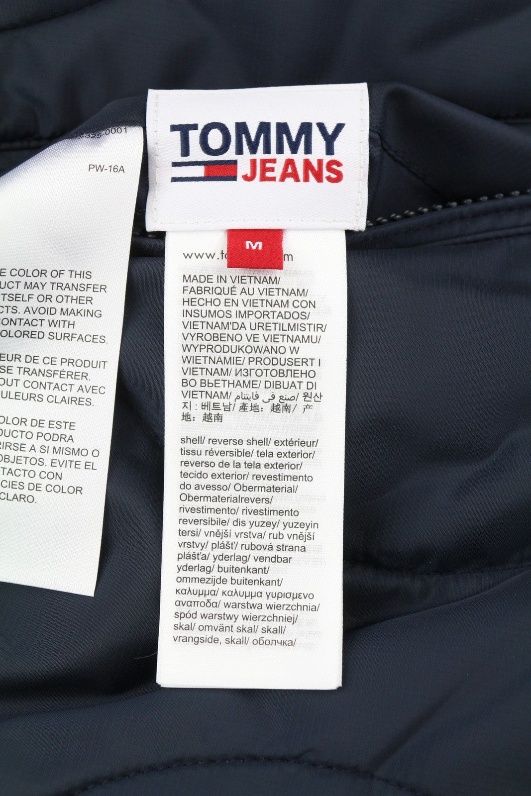 TOMMY HILFIGER Reversible Quilted Men Jacket M Blue Hooded Padded Zip RRP239