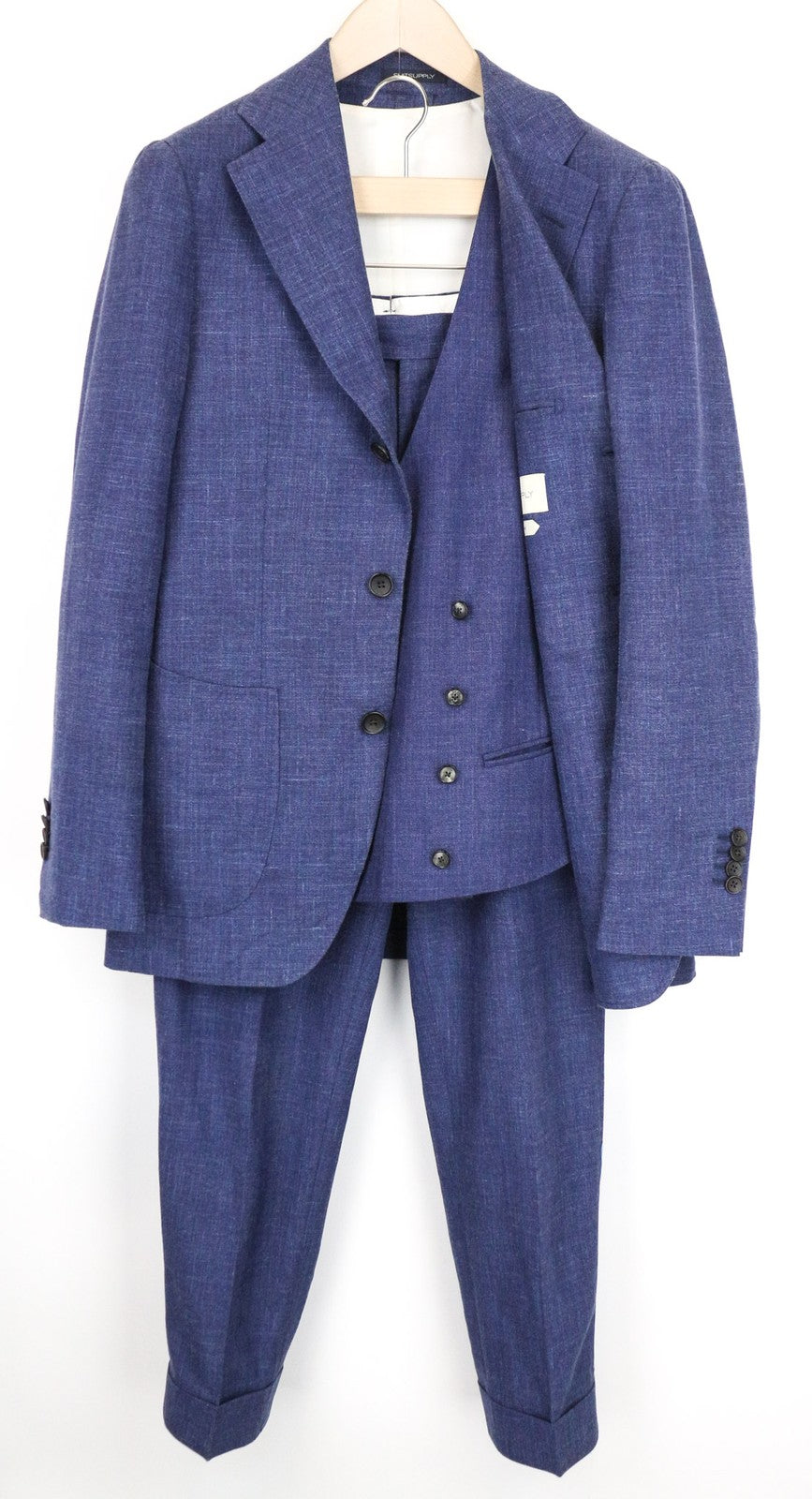 SUITSUPPLY Havana Tulip UL Ferrara Men Suit UK34R UK38L W31 Wool Silk Linen 3Pc