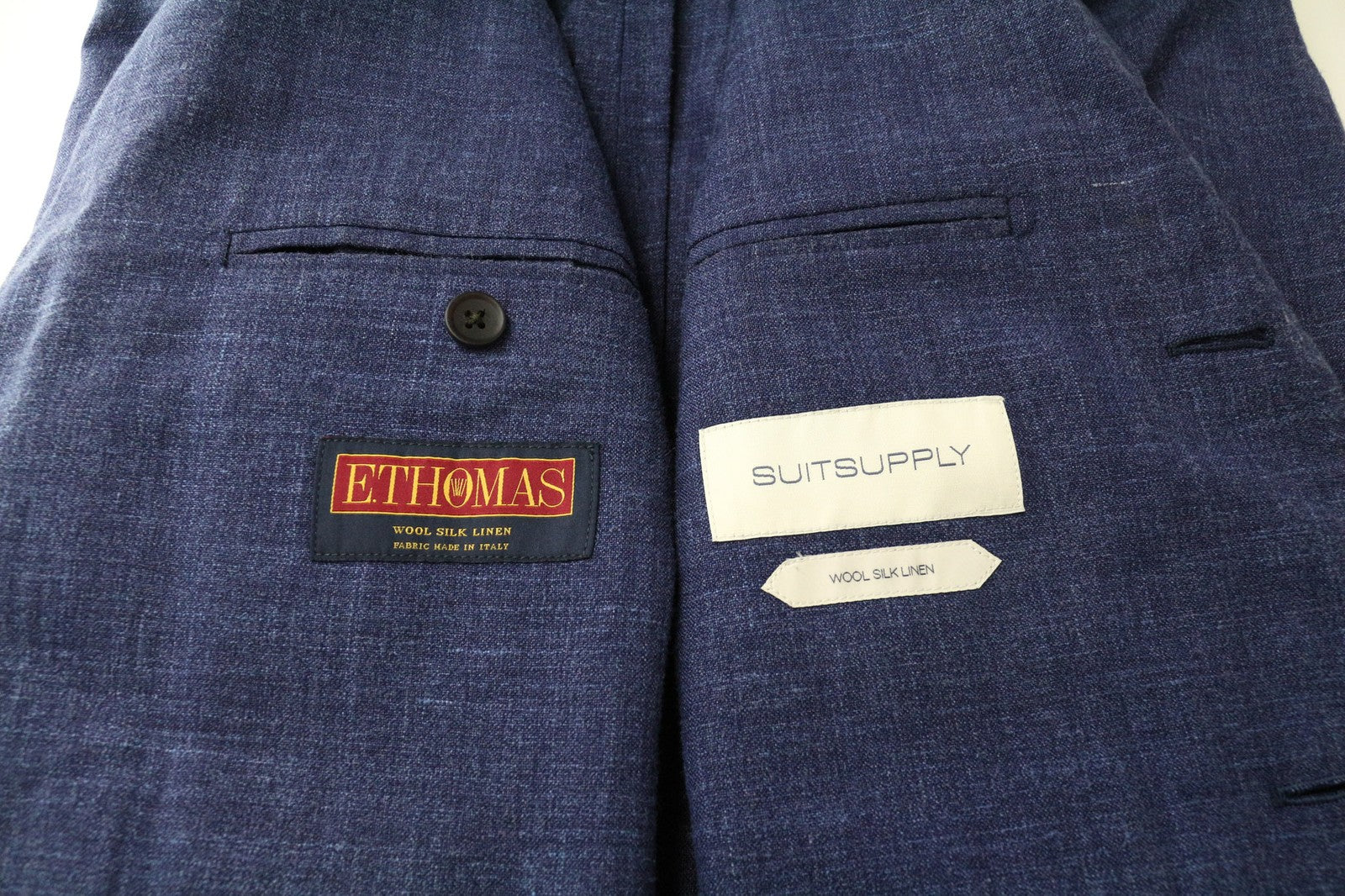 SUITSUPPLY Havana Tulip UL Ferrara Men Suit UK34R UK38L W31 Wool Silk Linen 3Pc