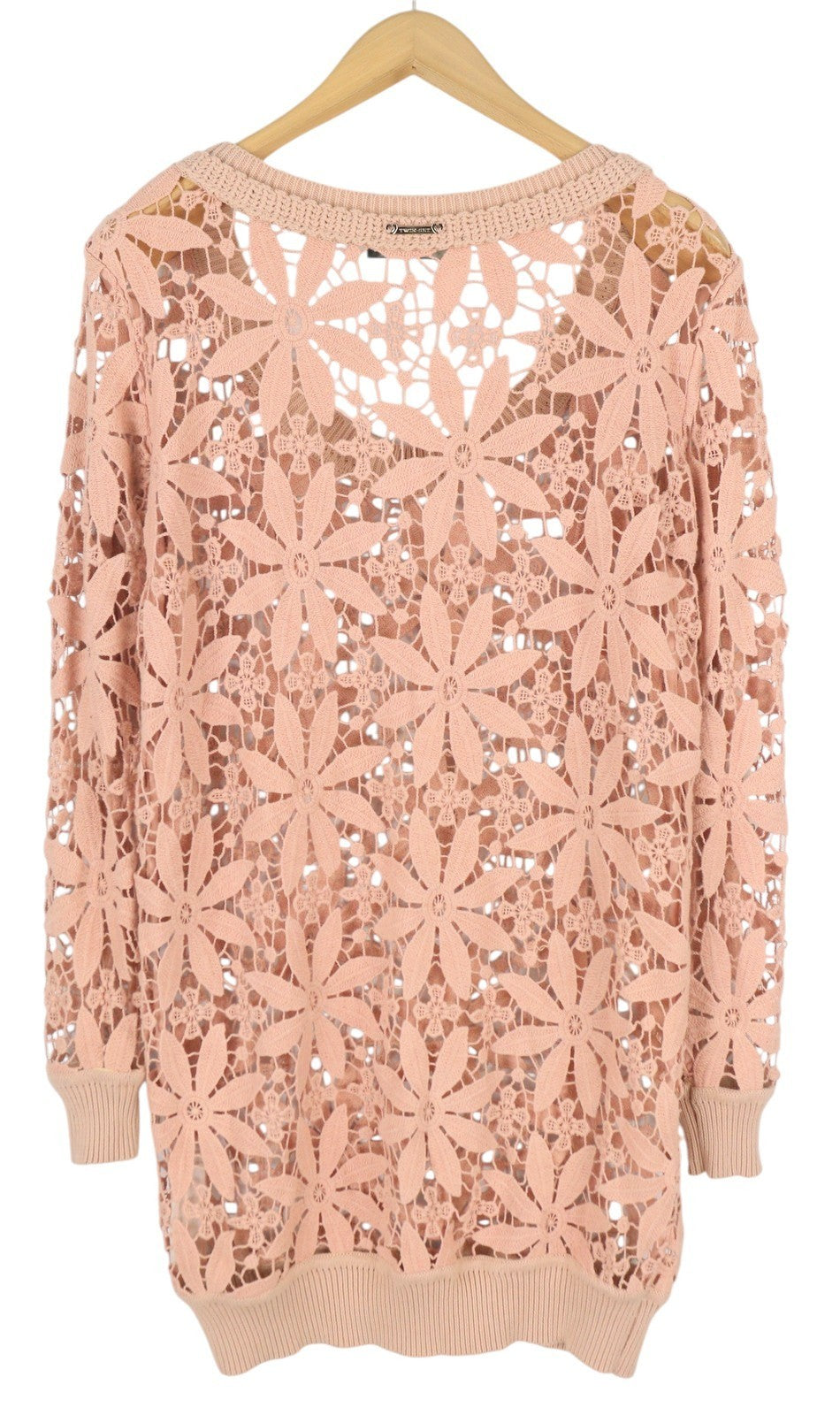 TWINSET Simona Barbieri Women Jumper S Floral Open Knit Sheer Pullover