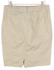 ARMANI JEANS Women Skirt EU46 Beige Zip Fly Split Pencil Mini Unlined