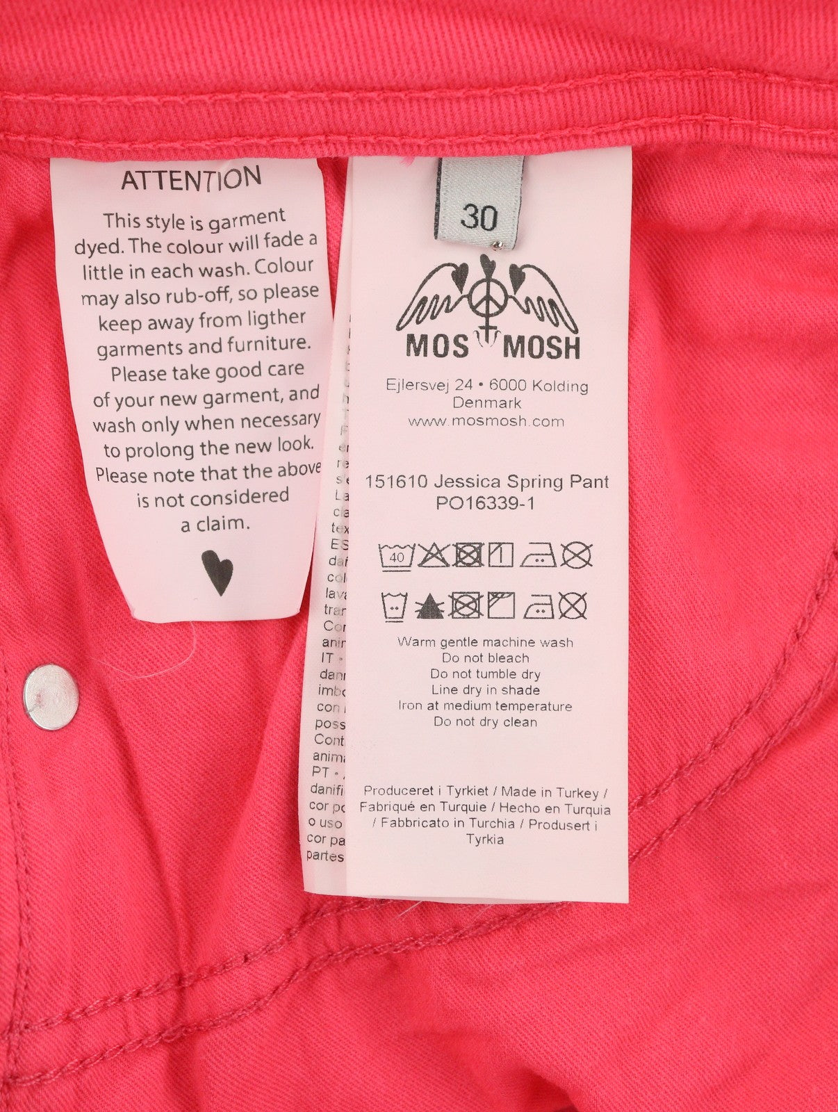 MOS MOSH 151610 Jessica Spring Women Trousers W30 Pink Bootcut Zip Fly