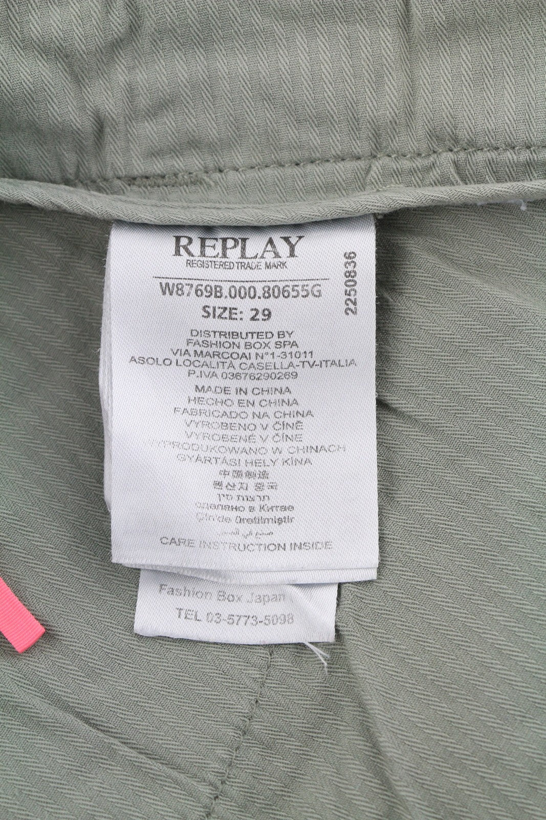 REPLAY W8769B Women Trousers W29 Grey Cropped Cargo Button Fly Ankle