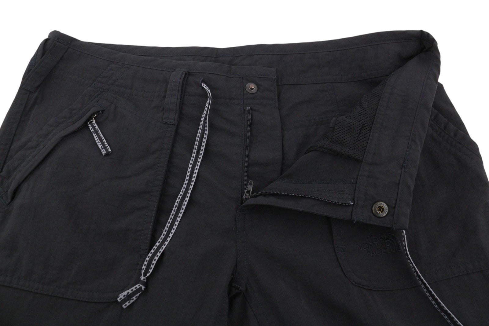 THE NORTH FACE Alam Women Trousers W30 Black Trekking Zip Fly Turn-Up