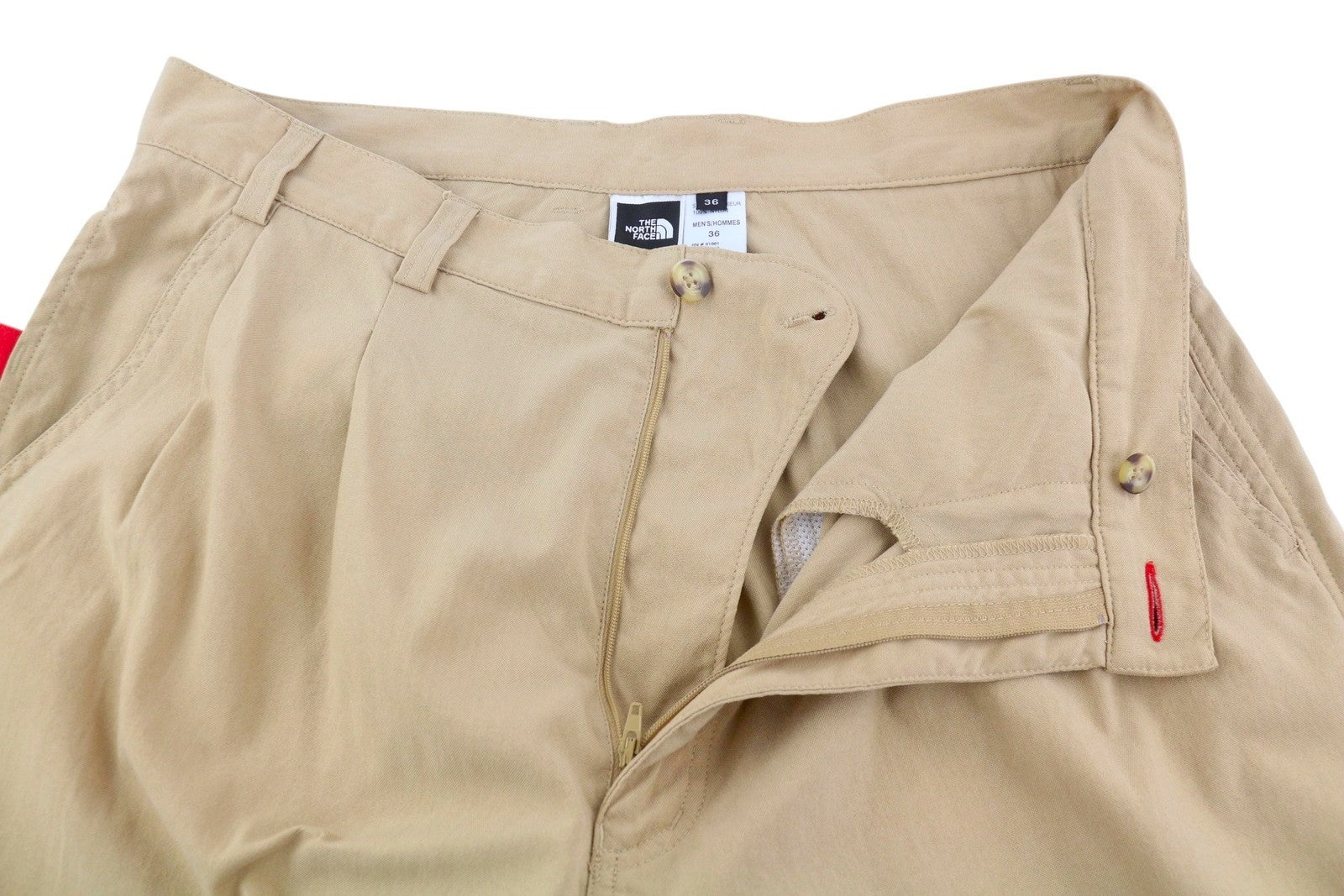 THE NORTH FACE Men Trousers W36 Brown Pleated Casual Trek Zip Fly Pockets