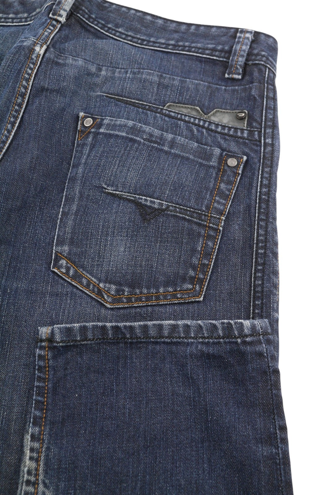 DIESEL Darron 0088Z Men Jeans W31/L34 Dark Blue Faded Straight Button Denim