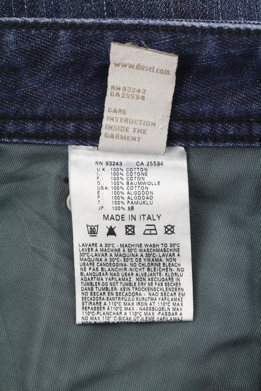 DIESEL Darron 0088Z Men Jeans W31/L34 Dark Blue Faded Straight Button Denim